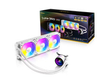 Antec Luna 360 ARGB White AIO Liquid CPU Cooler, 3x120mm PWM ARGB Fans, Infinity picture
