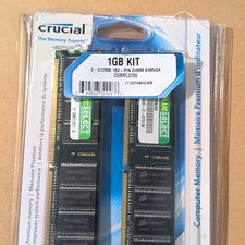 Crucial 1GB (2x512MB) DDR PC3200 184-Pin DIMM Kit CT2KIT6464Z40B picture