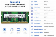 Samsung 16GB DDR4 2666MHz PC4-21300 SODIMM RAM M471A2K43CB1-CTD Tested Working picture