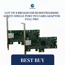 LOT OF 2 Broadcom BCM95722A2202G 09RJTC Single Port PCI Card Adapter FULL PRO picture